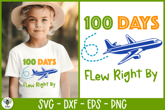 Embroidering 100 Days of School SVG Airplane