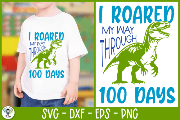 Fun 100 Days of School Dinosaur SVG Design