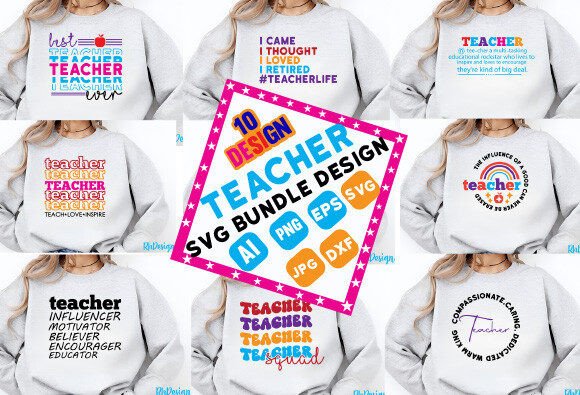 Teacher SVG Bundle Design Png: A Versatile Embroidery Asset